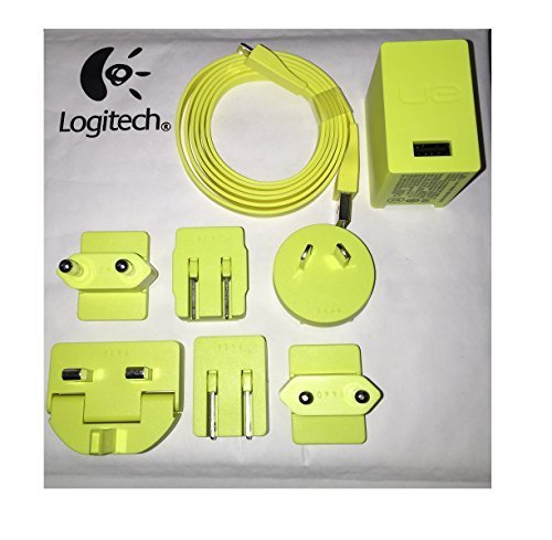Original Logitech AC Adapter Plug and Cable for All UE MEGABOOM Speakers (Including 6 International Power Plugs Attachments)