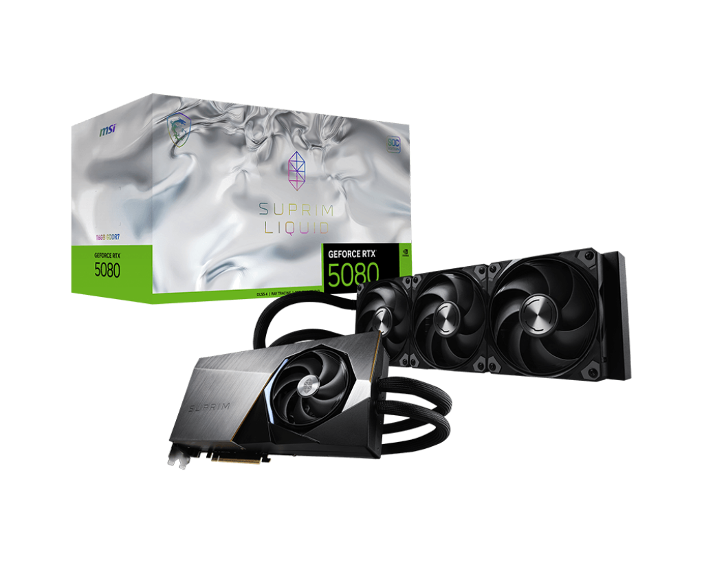 MSI GeForce RTX 5080 16G SUPRIM LIQUID SOC Graphics Card